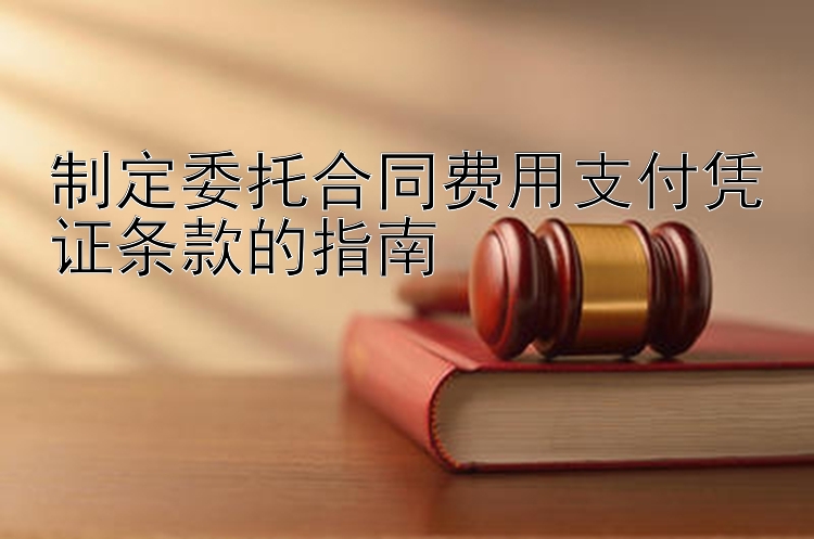 制定委托合同费用支付凭证条款的指南