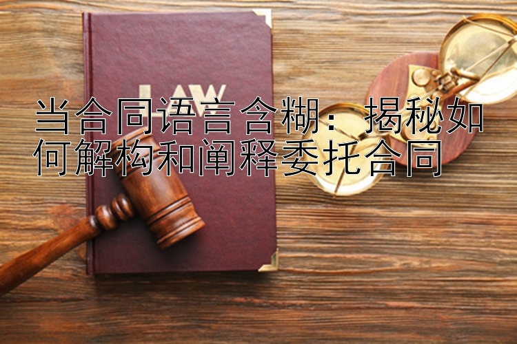 当合同语言含糊：揭秘如何解构和阐释委托合同