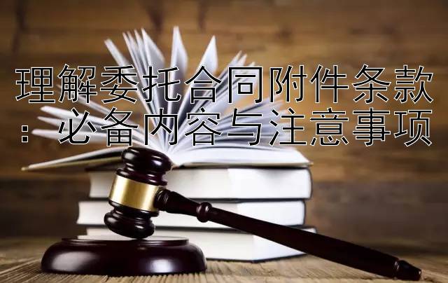 理解委托合同附件条款：必备内容与注意事项