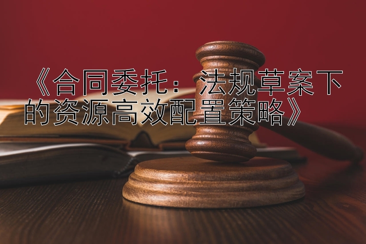 《合同委托：法规草案下的资源高效配置策略》