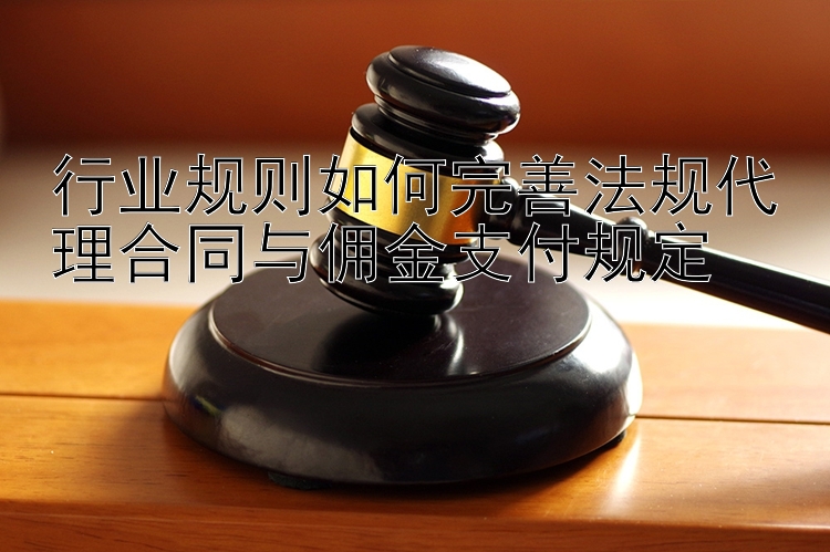 行业规则如何完善法规代理合同与佣金支付规定