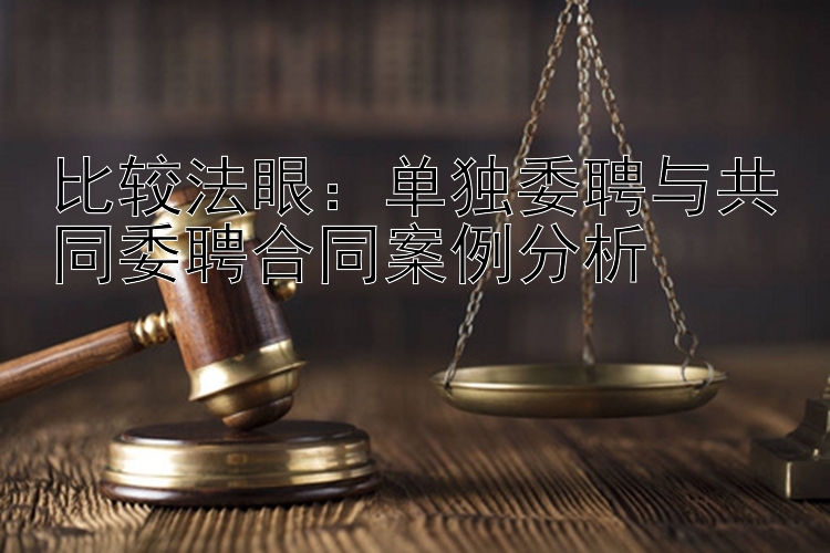 比较法眼：单独委聘与共同委聘合同案例分析