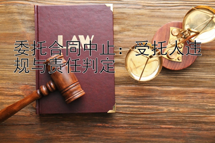 委托合同中止：受托人违规与责任判定