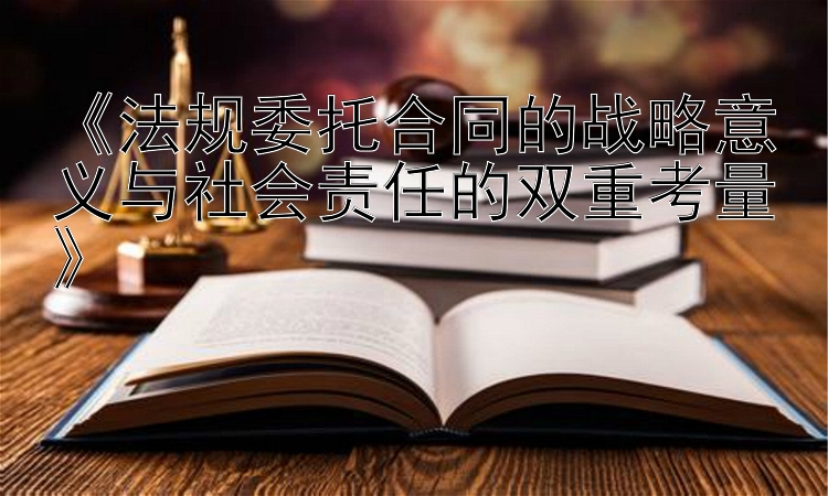 《法规委托合同的战略意义与社会责任的双重考量》