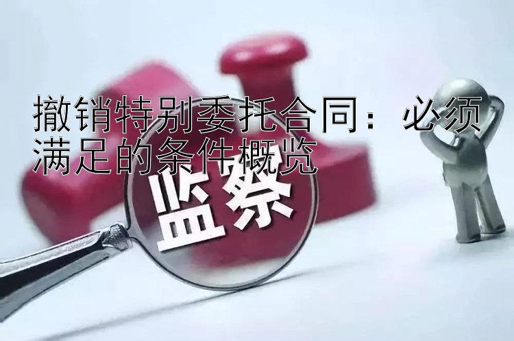 撤销特别委托合同：必须满足的条件概览