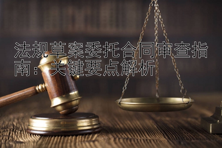 法规草案委托合同审查指南：关键要点解析