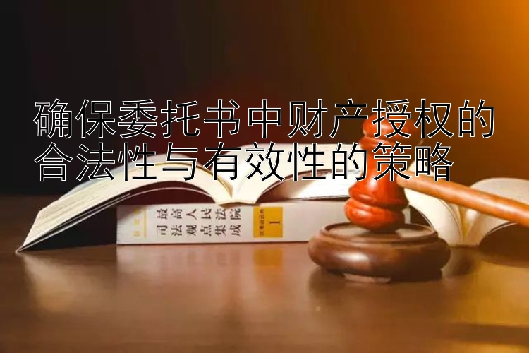 确保委托书中财产授权的合法性与有效性的策略