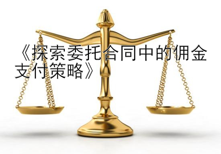 《探索委托合同中的佣金支付策略》