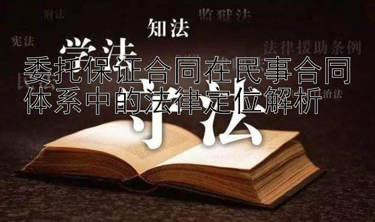 委托保证合同在民事合同体系中的法律定位解析