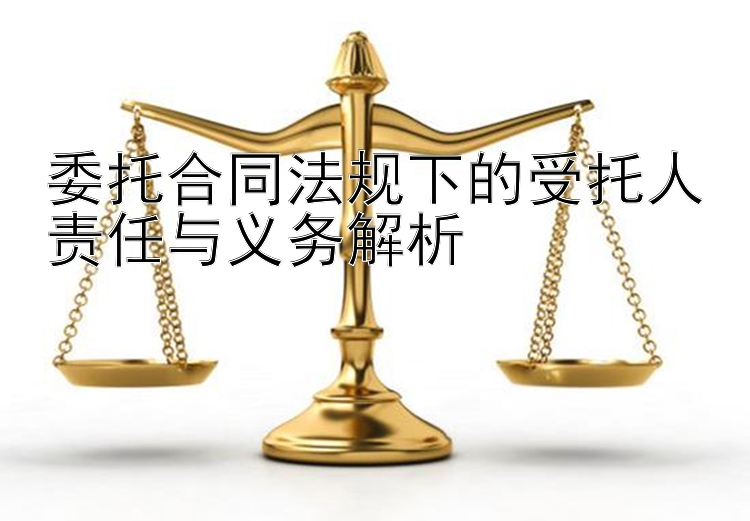 委托合同法规下的受托人责任与义务解析