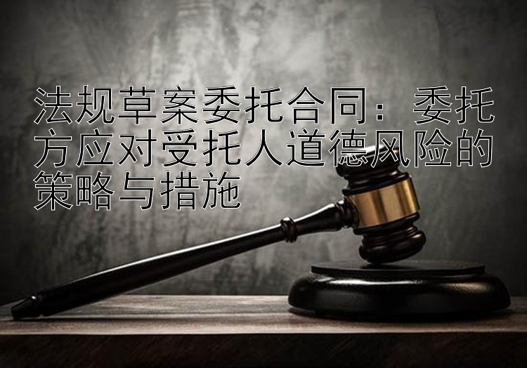 法规草案委托合同：委托方应对受托人道德风险的策略与措施