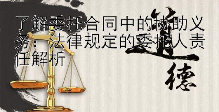 了解委托合同中的协助义务：法律规定的委托人责任解析