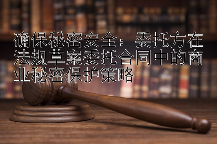 确保秘密安全：委托方在法规草案委托合同中的商业秘密保护策略