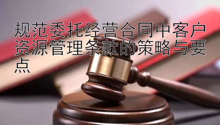 规范委托经营合同中客户资源管理条款的策略与要点