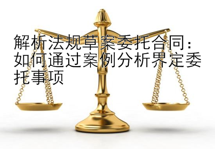 解析法规草案委托合同：如何通过案例分析界定委托事项