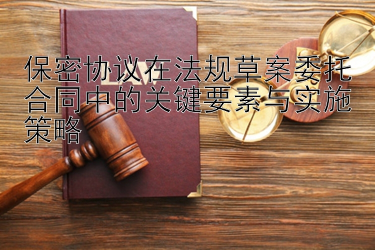 保密协议在法规草案委托合同中的关键要素与实施策略