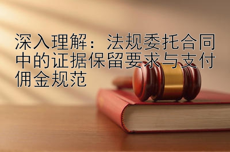 深入理解：法规委托合同中的证据保留要求与支付佣金规范