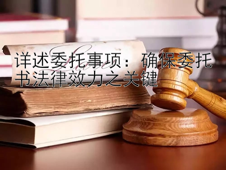 详述委托事项：确保委托书法律效力之关键