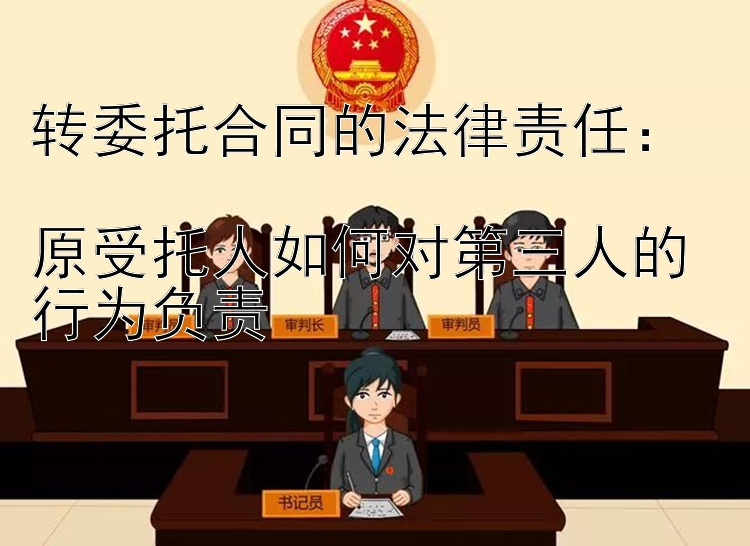 转委托合同的法律责任：  
原受托人如何对第三人的行为负责