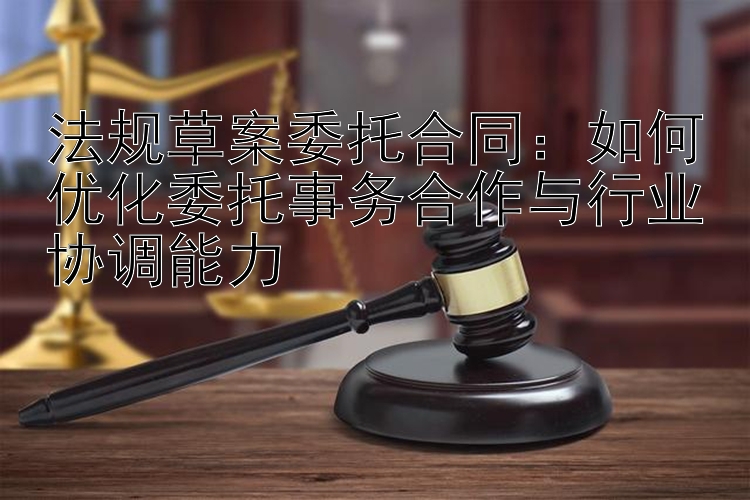 法规草案委托合同：如何优化委托事务合作与行业协调能力