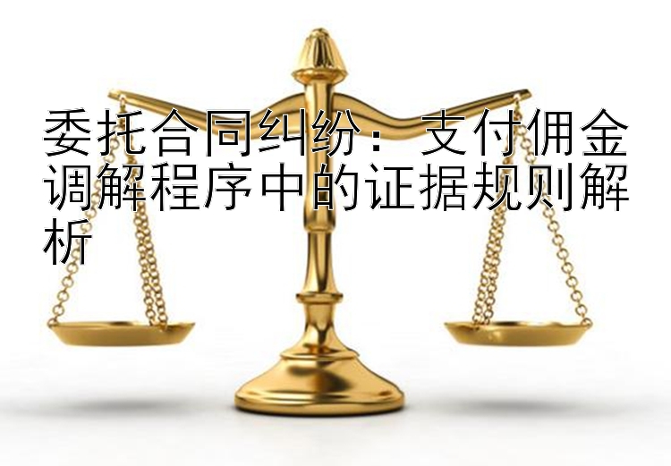 委托合同纠纷：支付佣金调解程序中的证据规则解析